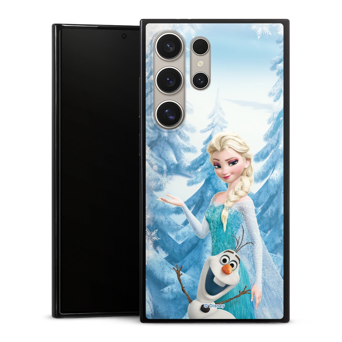 Galaxy S24 Ultra Handy Slim Case extra dünn Silikon Handyhülle schwarz Hülle Official Licensed Product Frozen Elsa Disney Silikon Slim Case