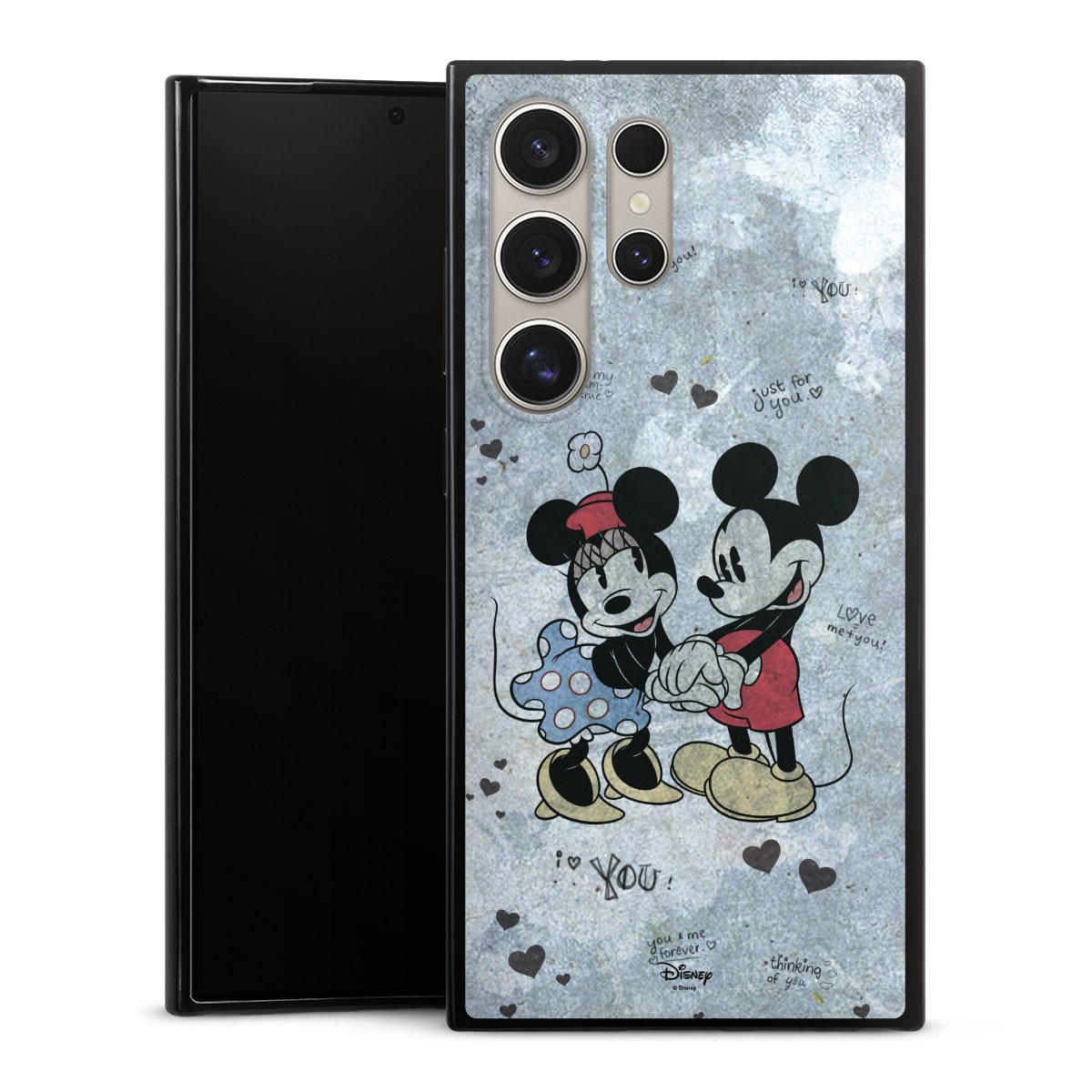 Galaxy S24 Ultra Handy Slim Case extra dünn Silikon Handyhülle schwarz Hülle Mickey & Minnie Mouse Vintage Disney Silikon Slim Case