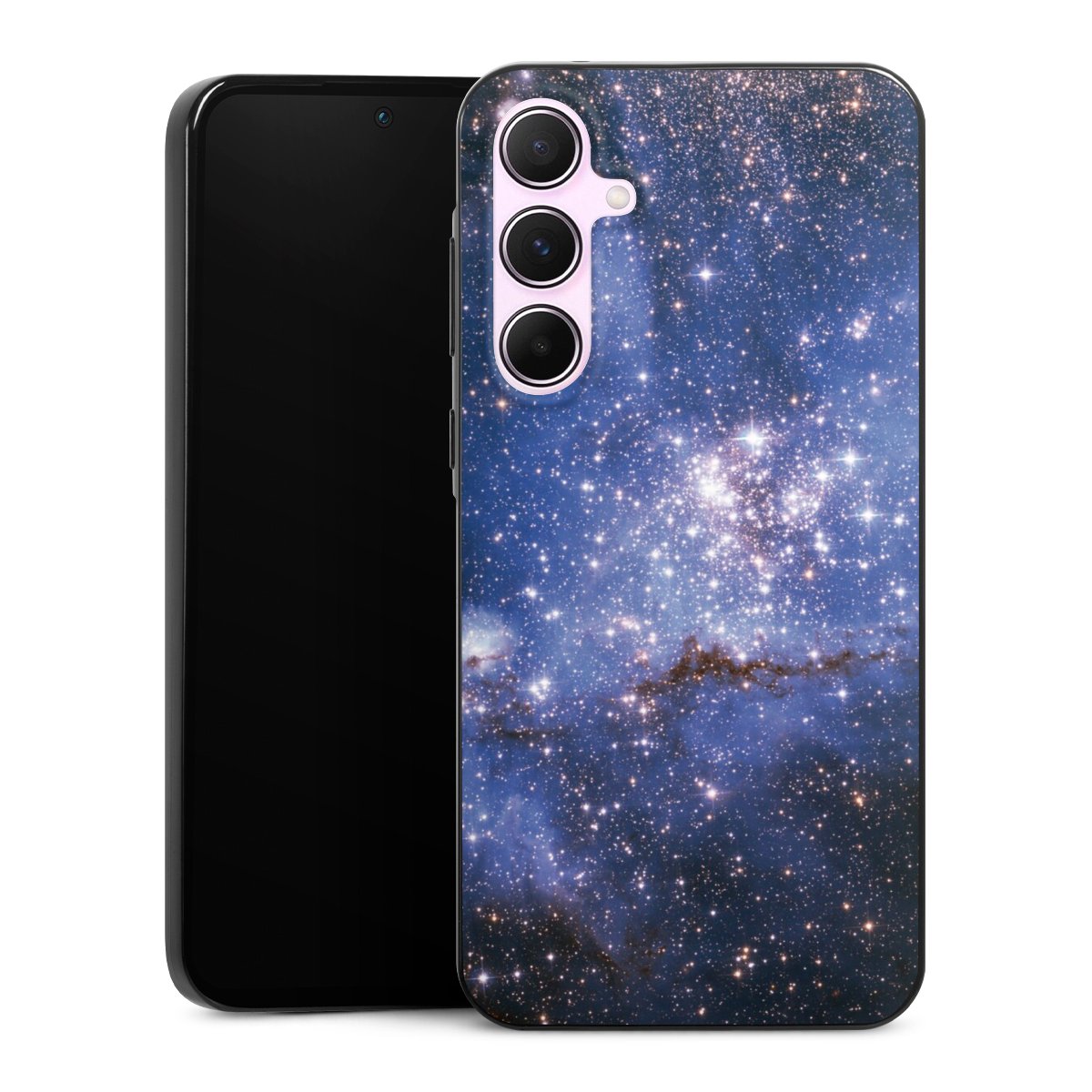 Galaxy A55 5G Handy Slim Case extra dünn Silikon Handyhülle schwarz Hülle Weltall Galaxy Weltraum Silikon Slim Case