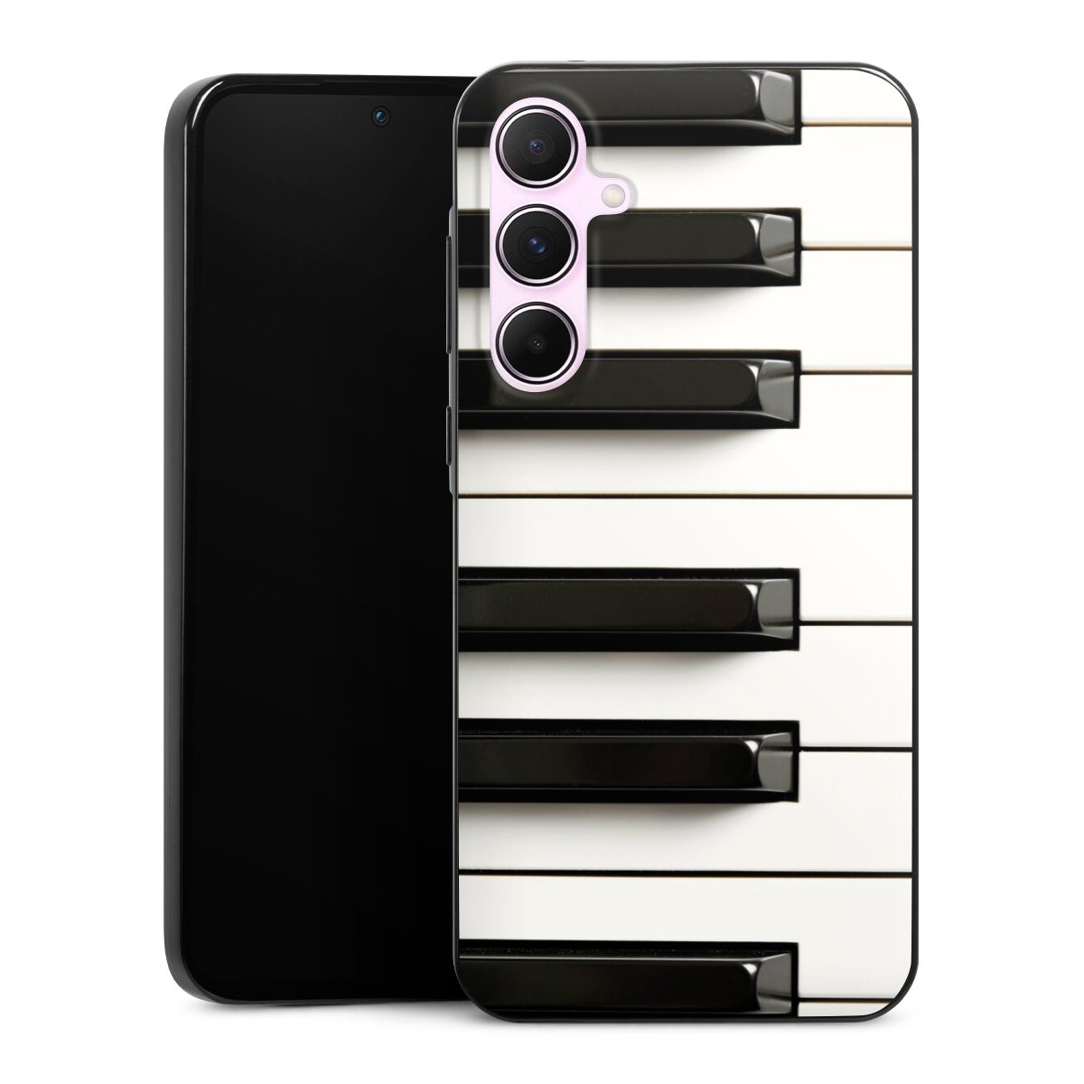 Galaxy A55 5G Handy Slim Case extra dünn Silikon Handyhülle schwarz Hülle Klavier Piano Music Silikon Slim Case