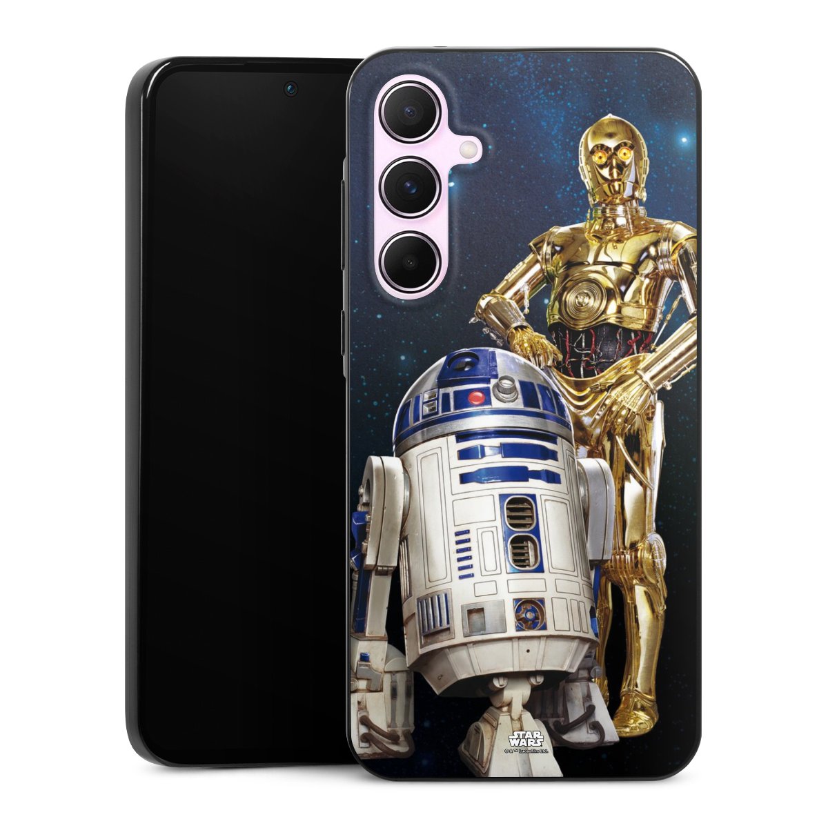 Galaxy A55 5G Handy Slim Case extra dünn Silikon Handyhülle schwarz Hülle Weltall Star Wars R2d2 Silikon Slim Case