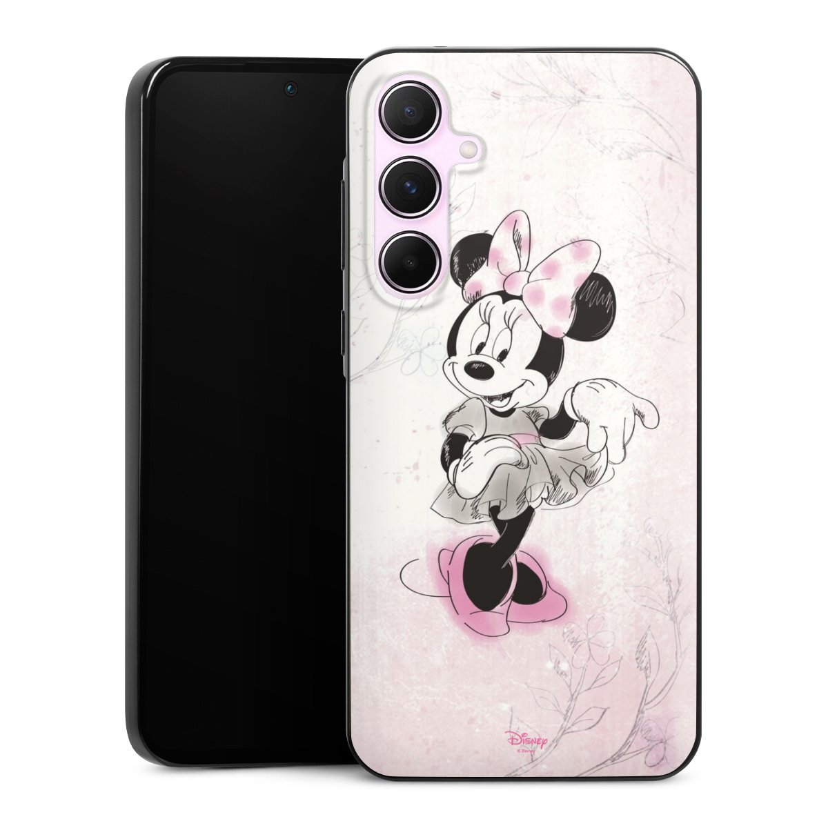 Galaxy A55 5G Handy Slim Case extra dünn Silikon Handyhülle schwarz Hülle Disney Minnie Mouse Vintage Silikon Slim Case