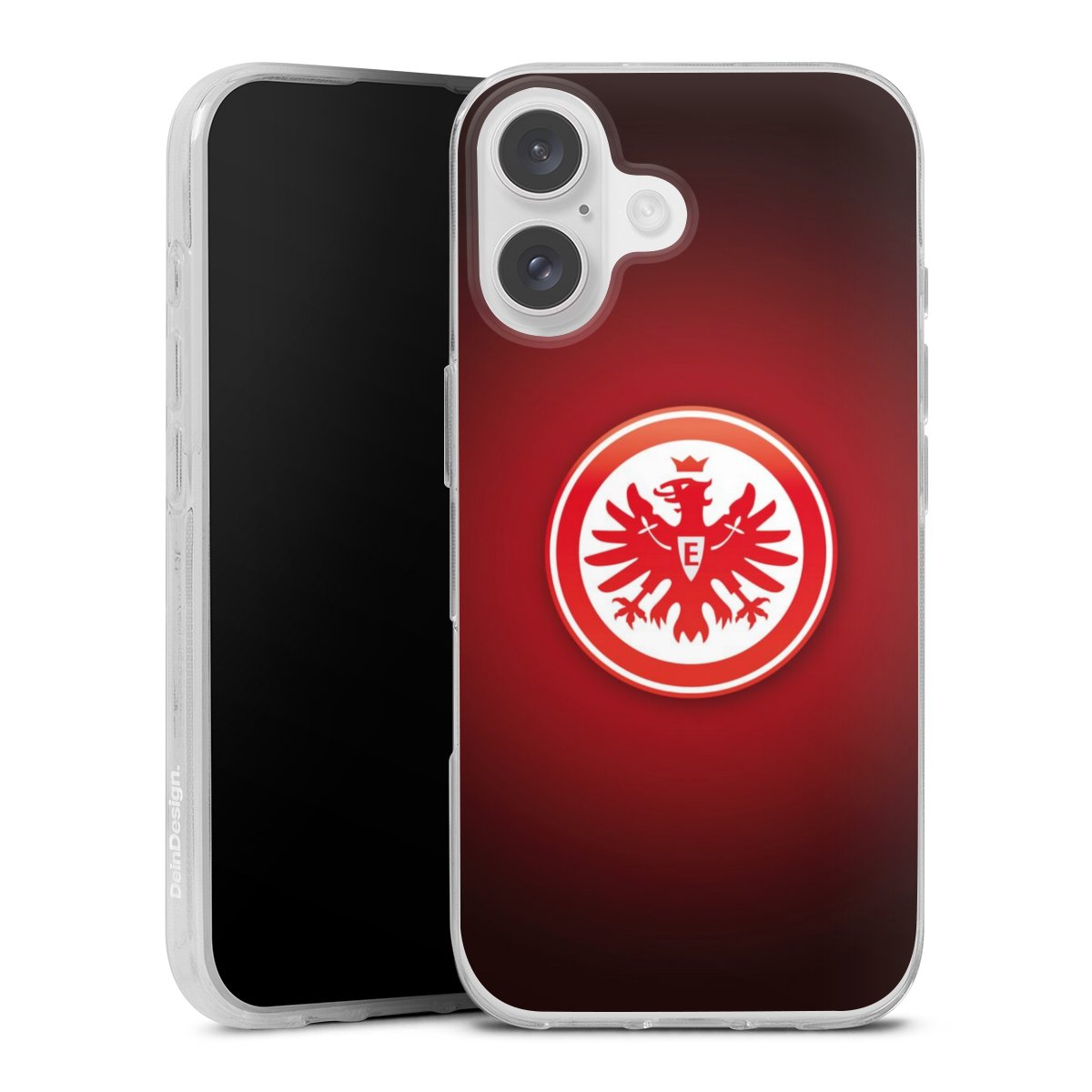 iPhone 16 Handy Silikon Hülle Case transparent Handyhülle Eintracht Frankfurt Official Licensed Product Coat Of Arms Silikon Case