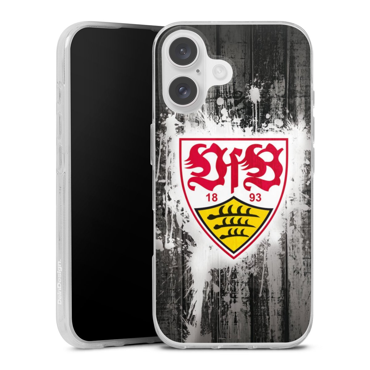 iPhone 16 Handy Silikon Hülle Case transparent Handyhülle Vfb Stuttgart Official Licensed Product Silikon Case