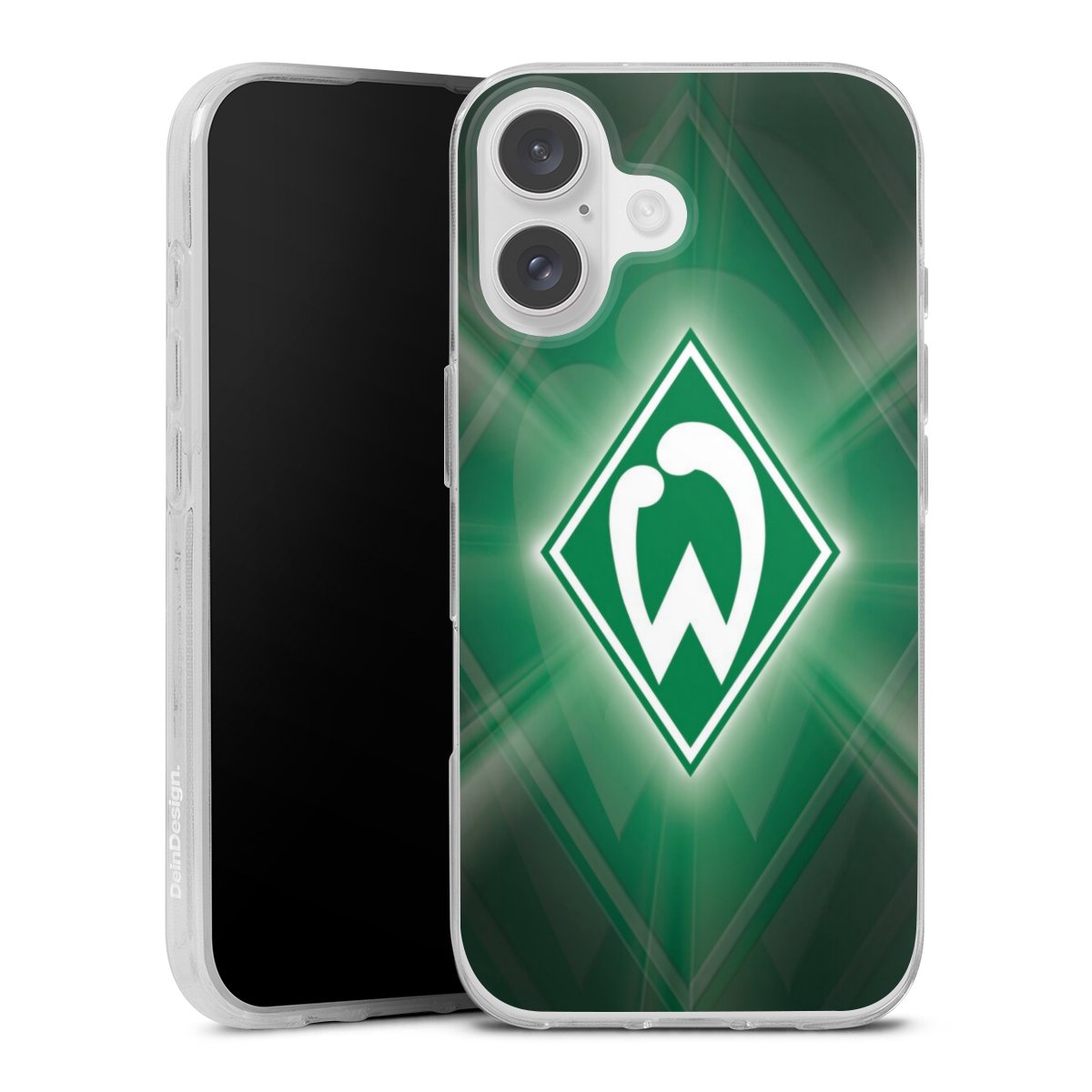 iPhone 16 Handy Silikon Hülle Case transparent Handyhülle Sv Werder Bremen Official Licensed Product Coat Of Arms Silikon Case