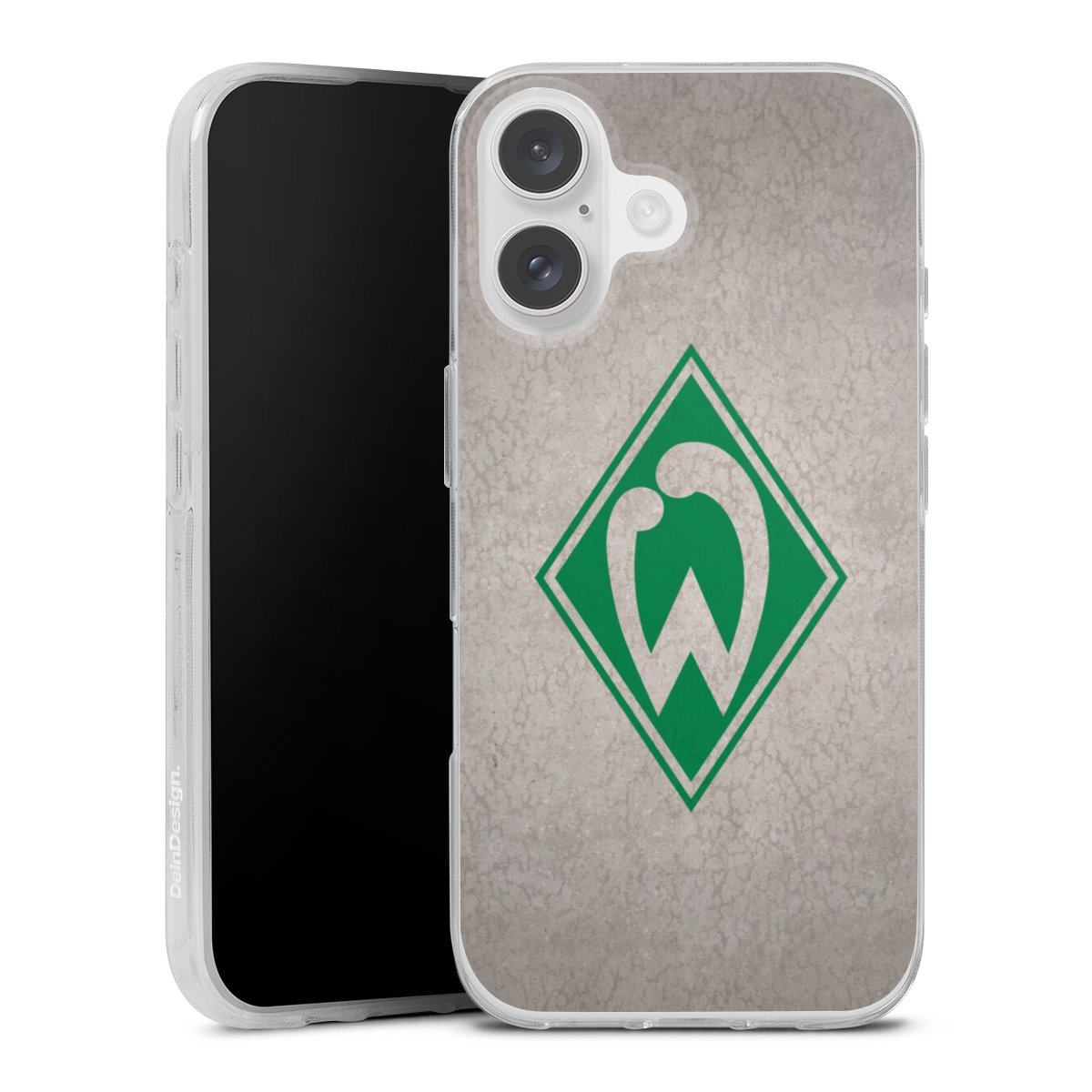 iPhone 16 Handy Silikon Hülle Case transparent Handyhülle Sv Werder Bremen Concrete Official Licensed Product Silikon Case