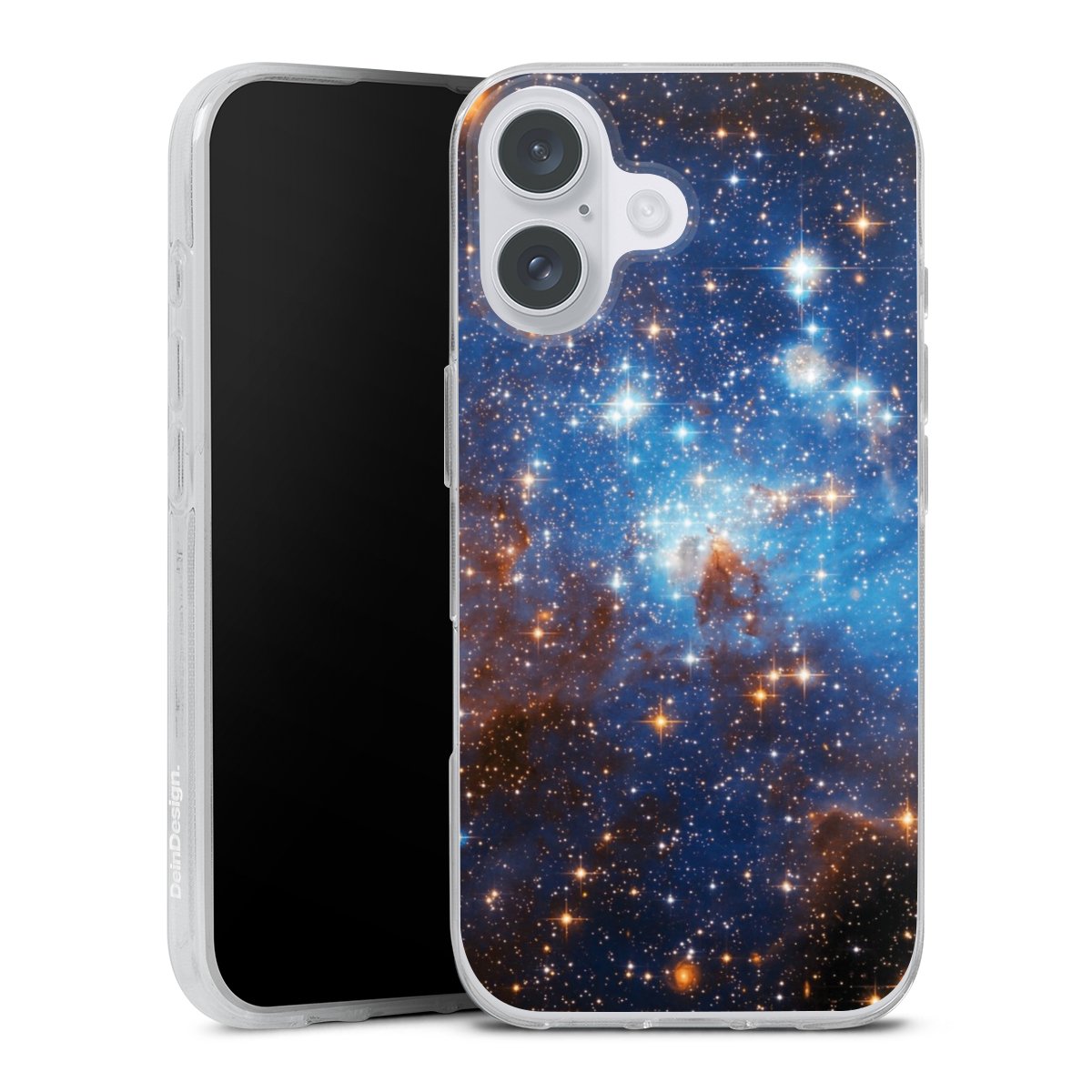 iPhone 16 Plus Handy Silikon Hülle Case transparent Handyhülle Star Weltall Galaxy Silikon Case