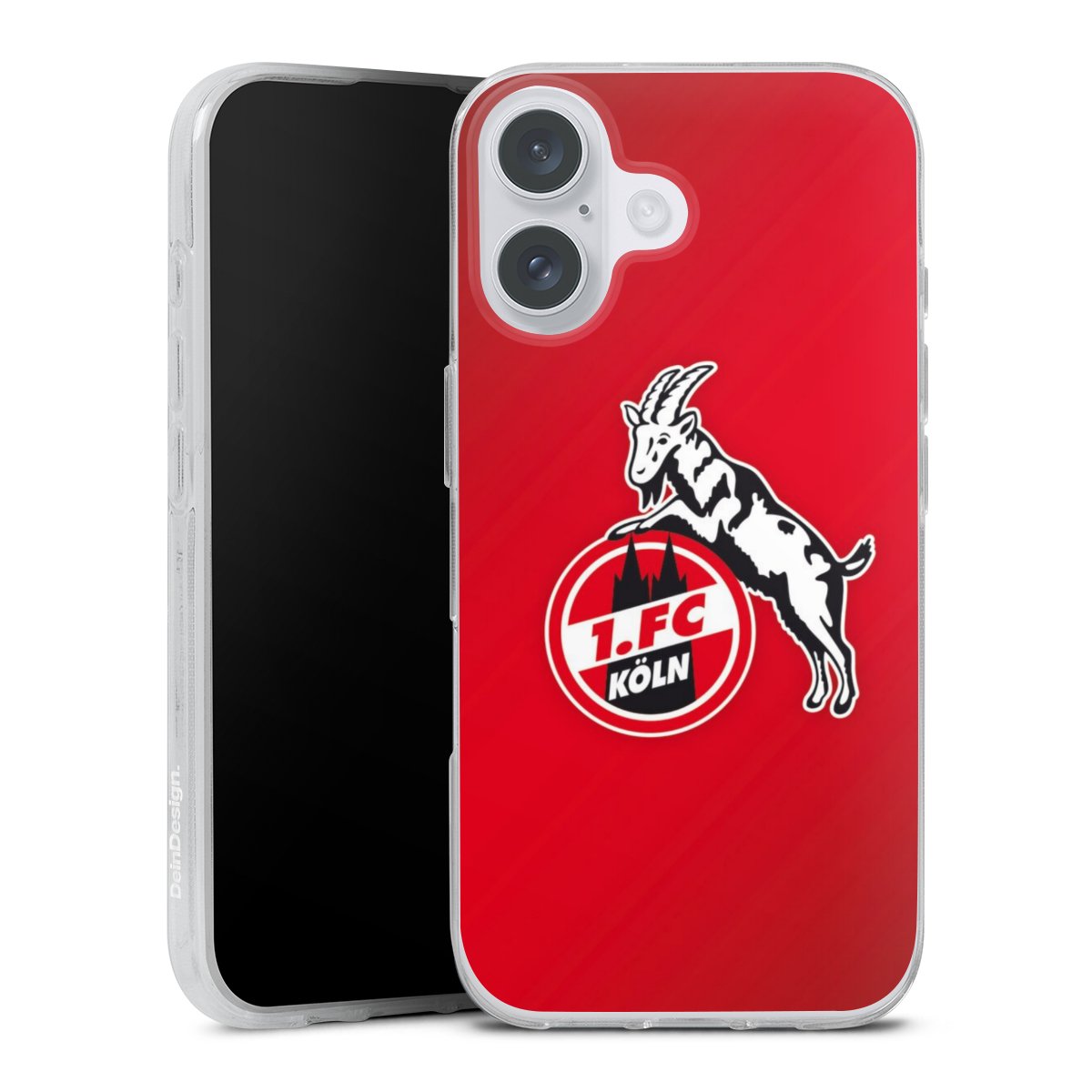 iPhone 16 Plus Handy Silikon Hülle Case transparent Handyhülle Official Licensed Product Effzeh 1. Fc Köln Silikon Case