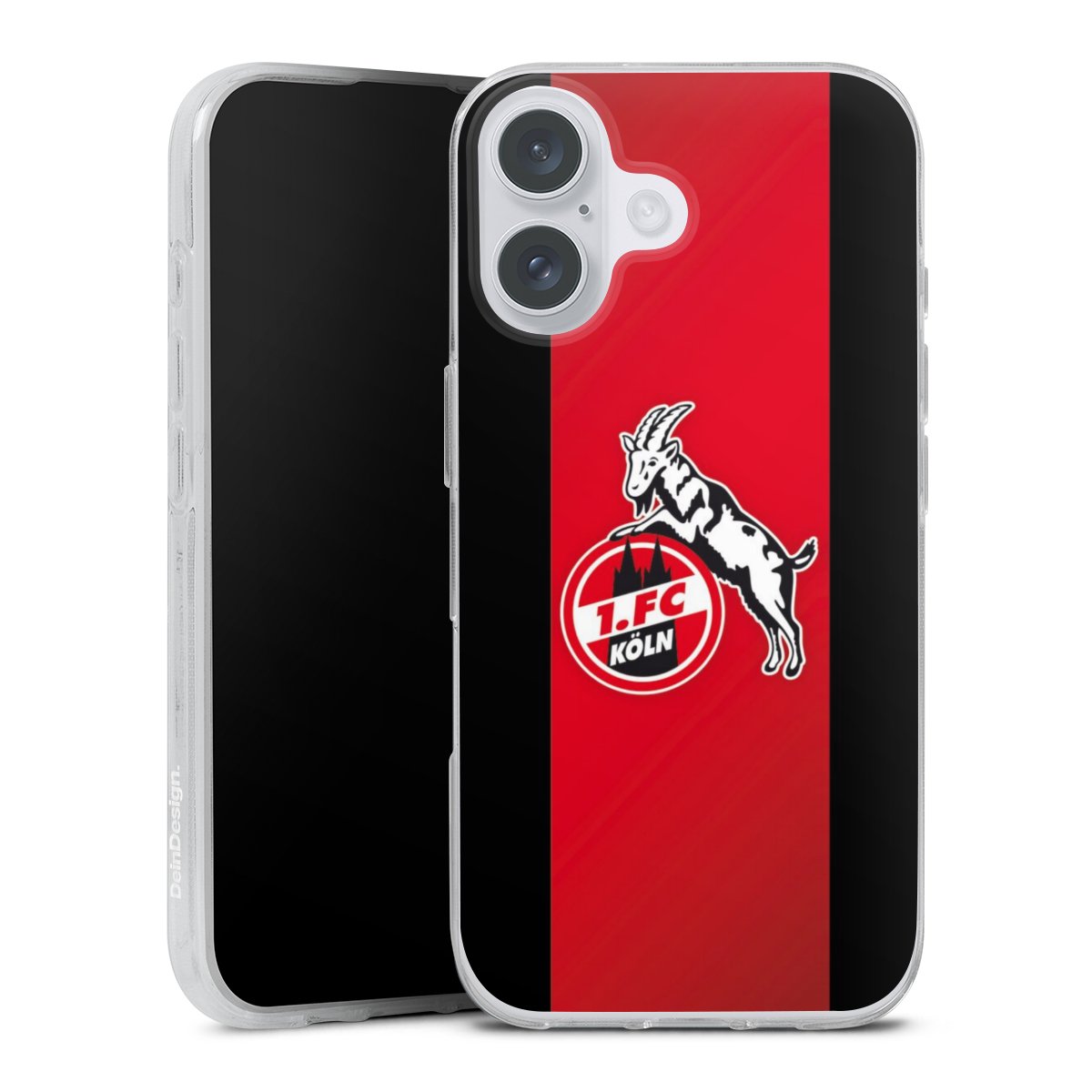 iPhone 16 Plus Handy Silikon Hülle Case transparent Handyhülle Official Licensed Product Billy Goat Hennes 1. Fc Köln Silikon Case