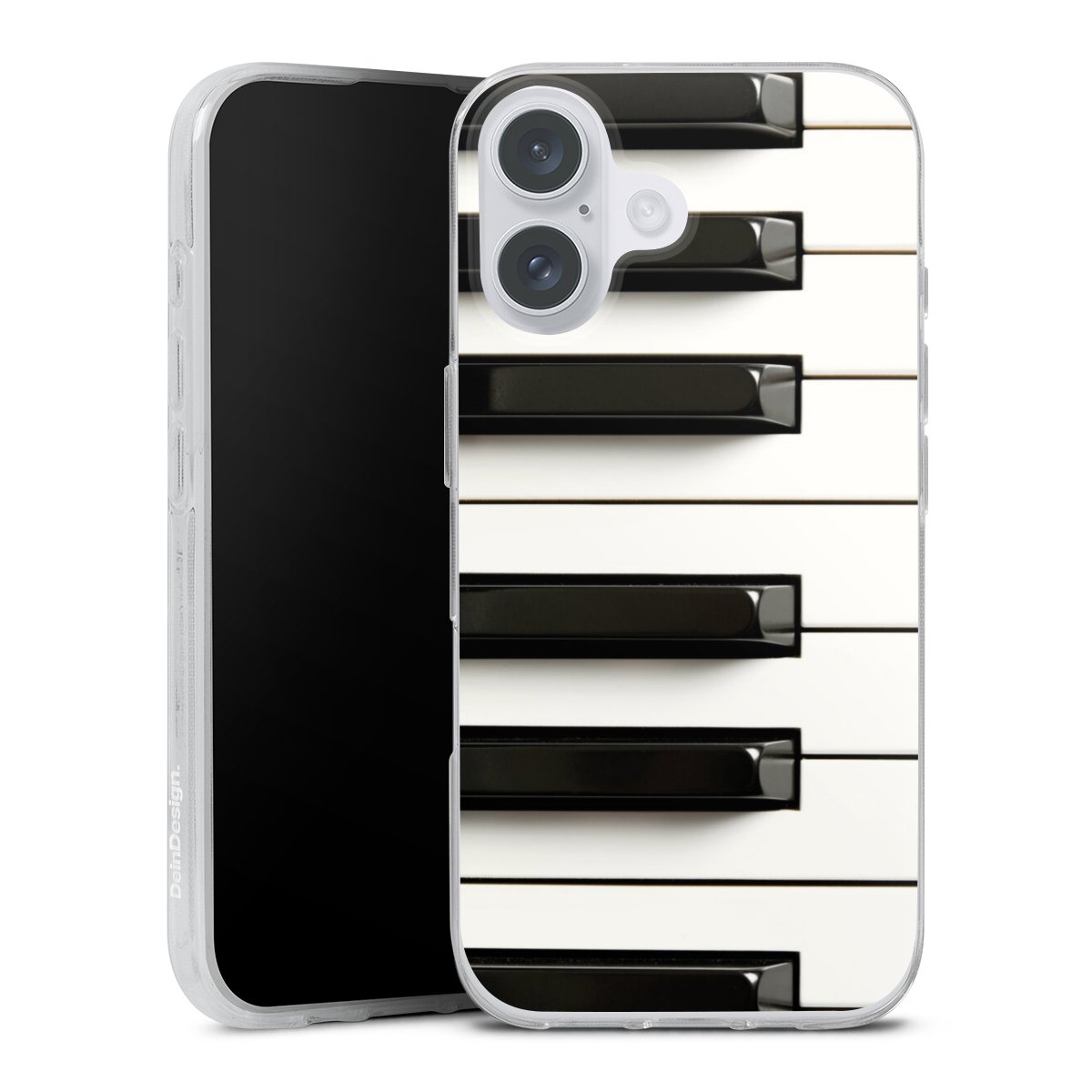 iPhone 16 Plus Handy Silikon Hülle Case transparent Handyhülle Klavier Piano Music Silikon Case