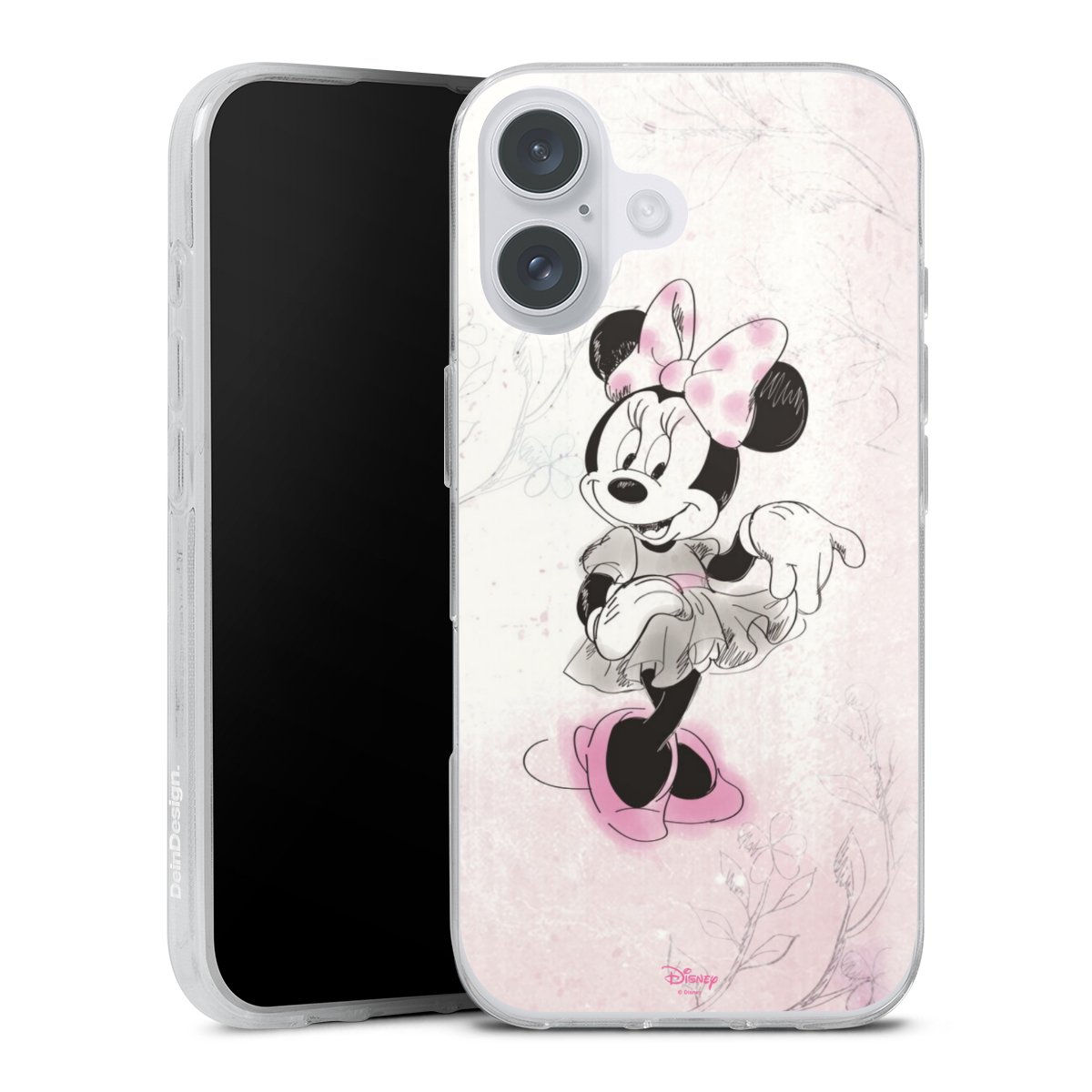 iPhone 16 Plus Handy Silikon Hülle Case transparent Handyhülle Disney Minnie Mouse Vintage Silikon Case