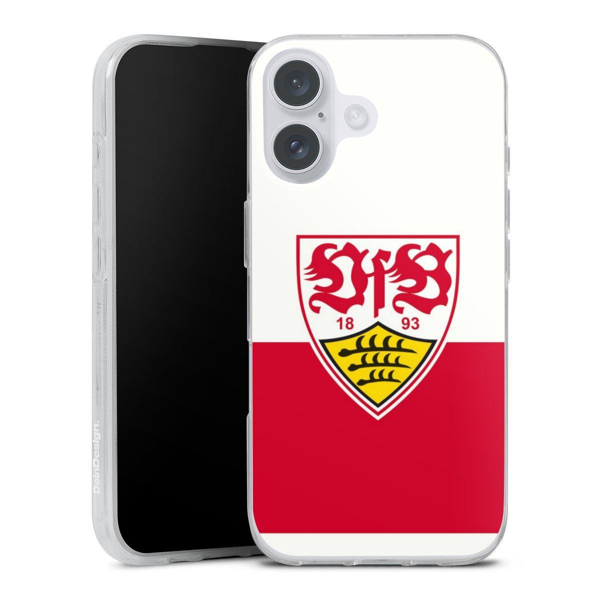 iPhone 16 Plus Handy Silikon Hülle Case transparent Handyhülle Official Licensed Product Logo Vfb Stuttgart Silikon Case