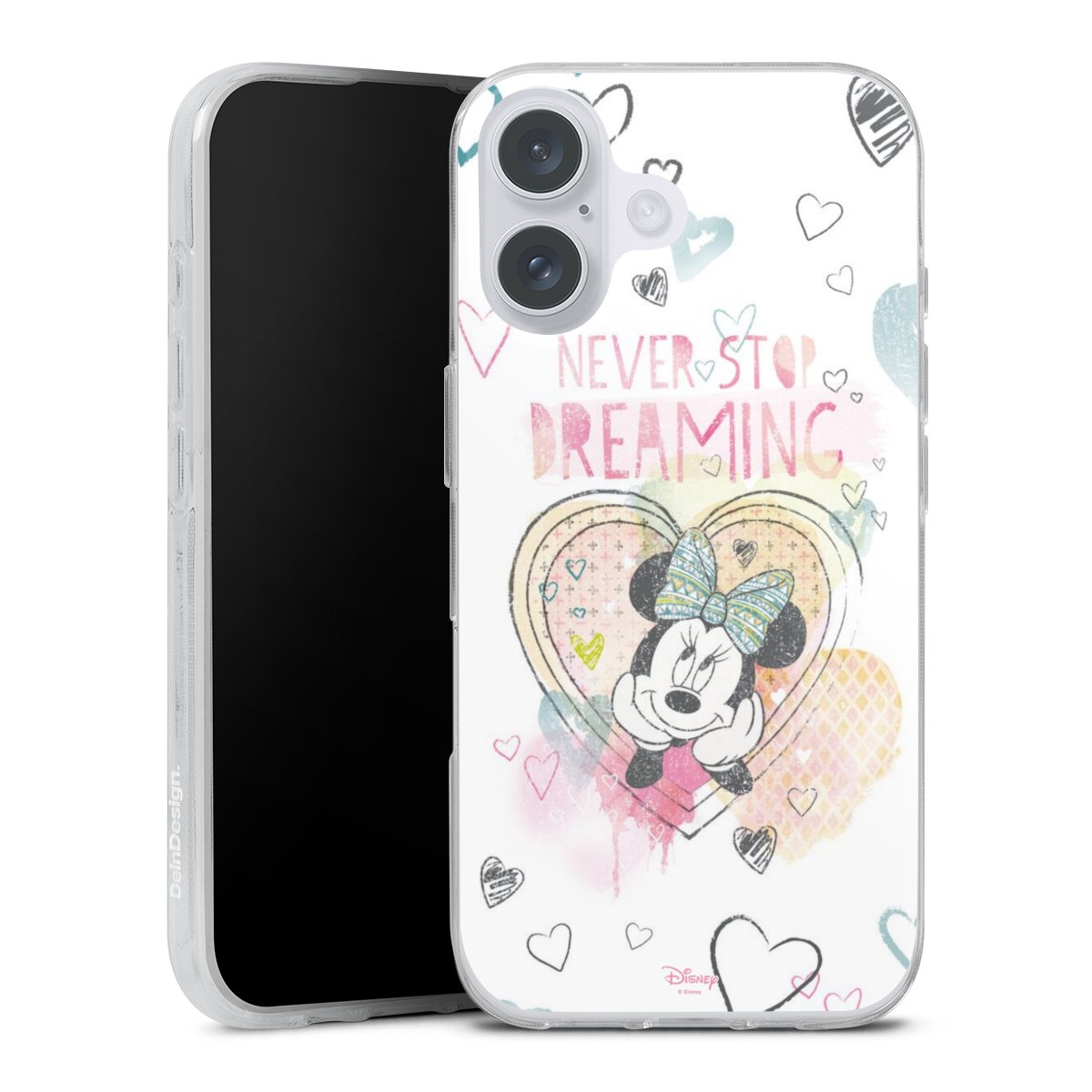 iPhone 16 Plus Handy Silikon Hülle Case transparent Handyhülle Disney Official Licensed Product Minnie Mouse Silikon Case