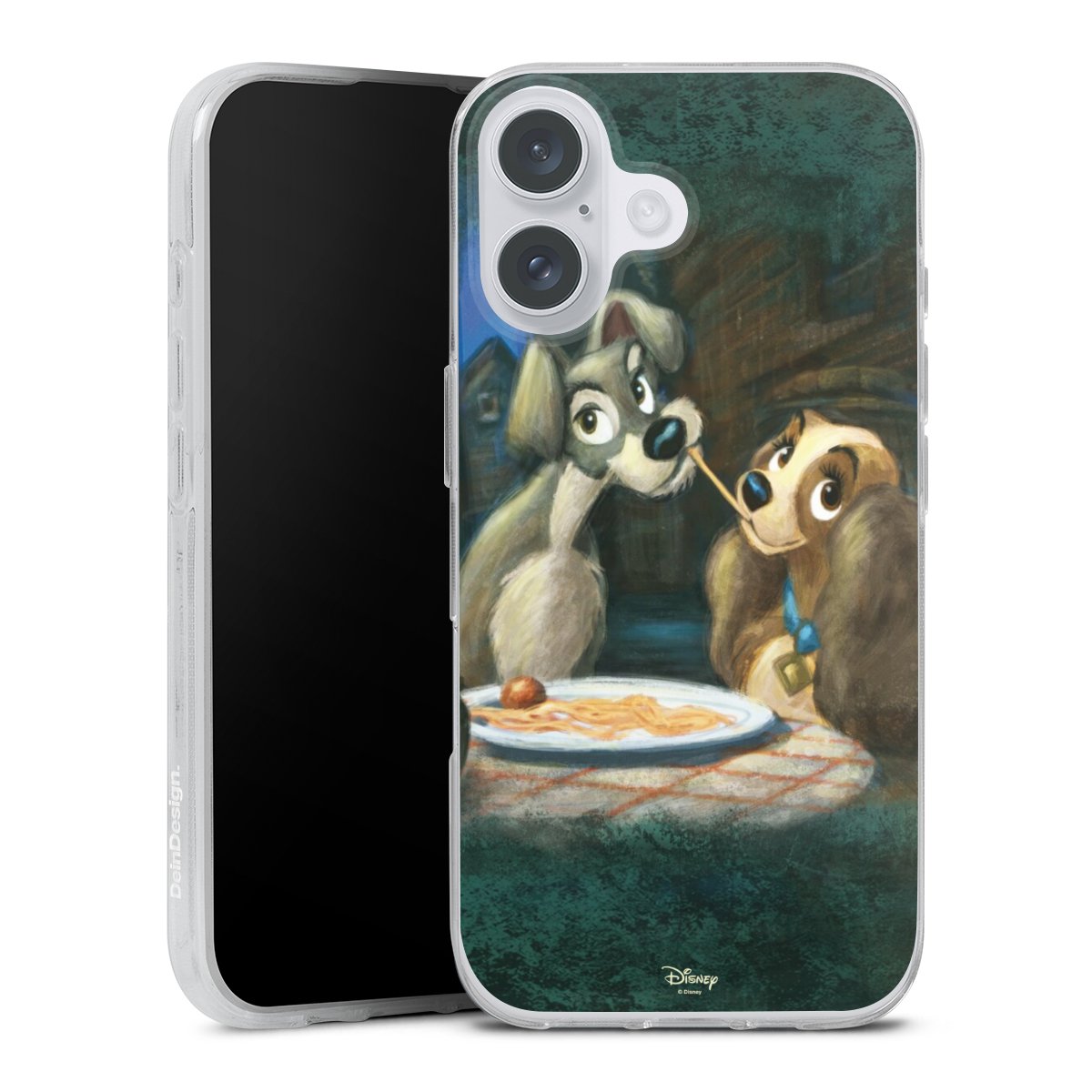 iPhone 16 Plus Handy Silikon Hülle Case transparent Handyhülle Lady And The Tramp Official Licensed Product Disney Silikon Case