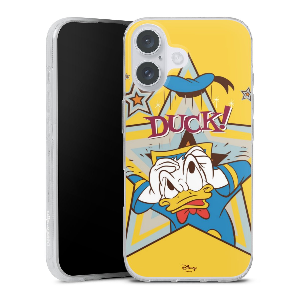 iPhone 16 Plus Handy Silikon Hülle Case transparent Handyhülle Official Licensed Product Donald Duck Disney Silikon Case