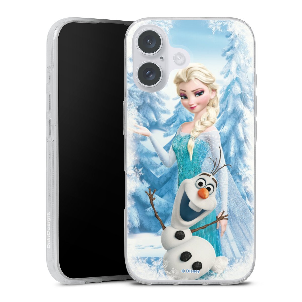 iPhone 16 Plus Handy Silikon Hülle Case transparent Handyhülle Official Licensed Product Frozen Elsa Disney Silikon Case