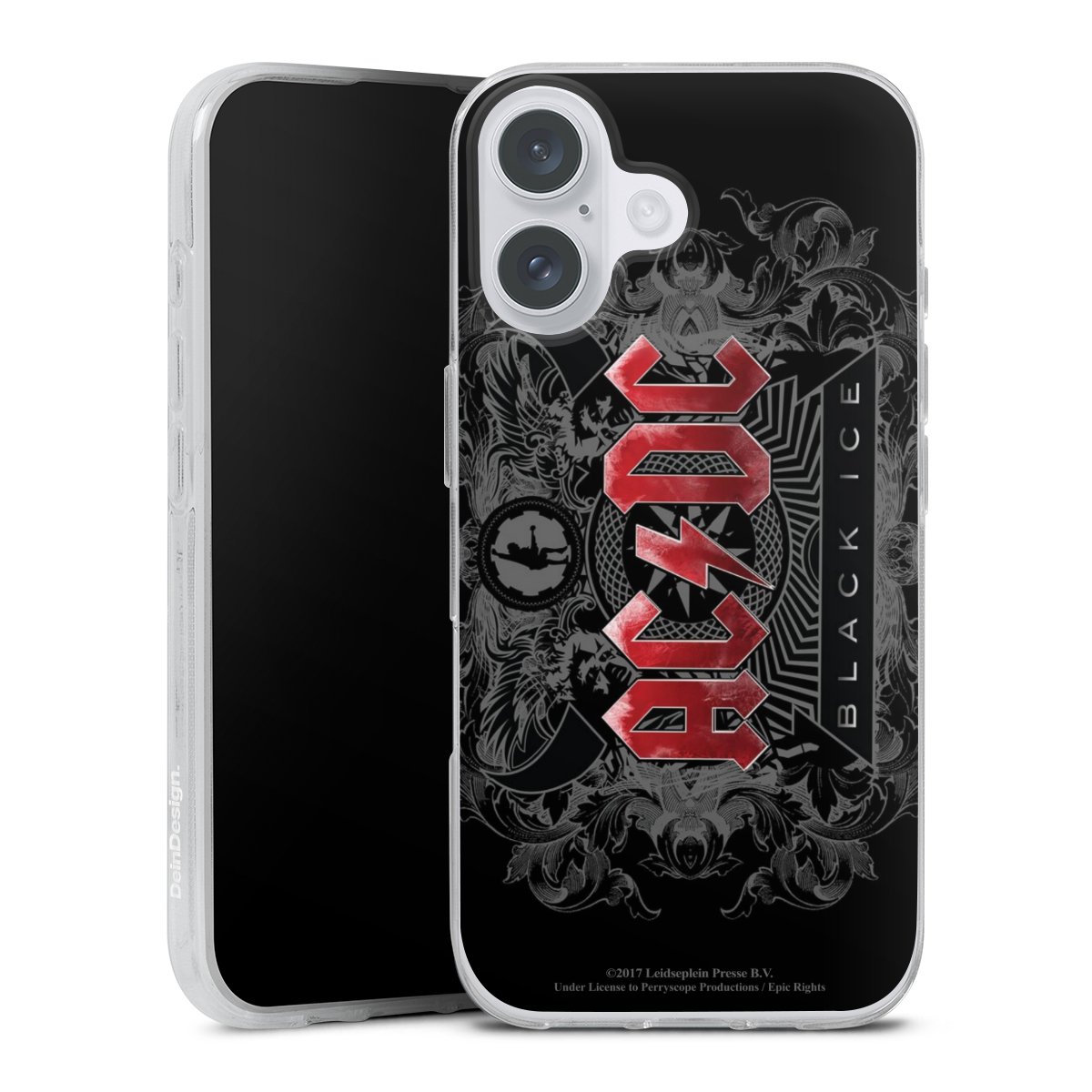 iPhone 16 Plus Handy Silikon Hülle Case transparent Handyhülle Merchandise Black Ice Acdc Silikon Case