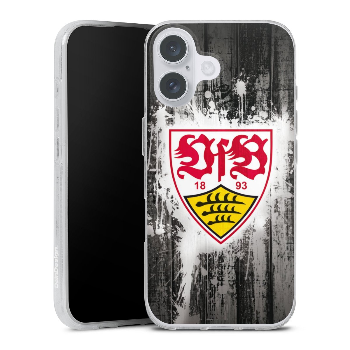 iPhone 16 Plus Handy Silikon Hülle Case transparent Handyhülle Vfb Stuttgart Official Licensed Product Silikon Case