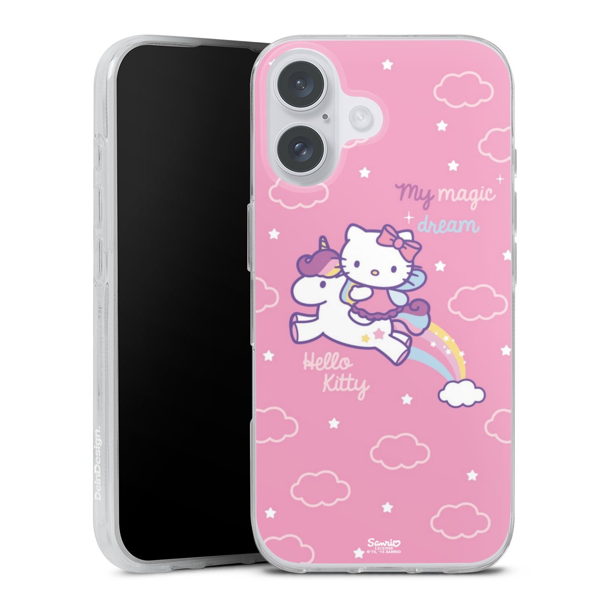 iPhone 16 Plus Handy Silikon Hülle Case transparent Handyhülle Einhorn Official Licensed Product Hello Kitty Silikon Case