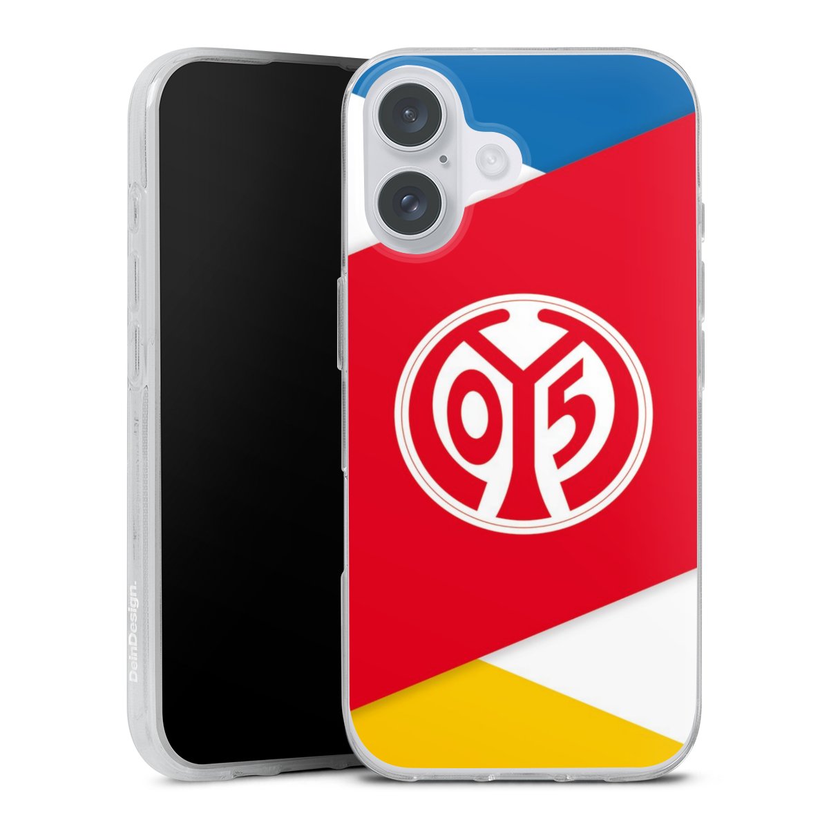 iPhone 16 Plus Handy Silikon Hülle Case transparent Handyhülle Official Licensed Product Soccer 1. Fsv Mainz 05 E.V. Silikon Case