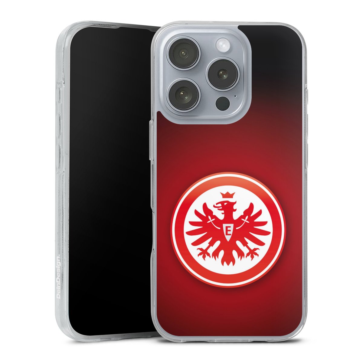 iPhone 16 Pro Handy Silikon Hülle Case transparent Handyhülle Eintracht Frankfurt Official Licensed Product Coat Of Arms Silikon Case