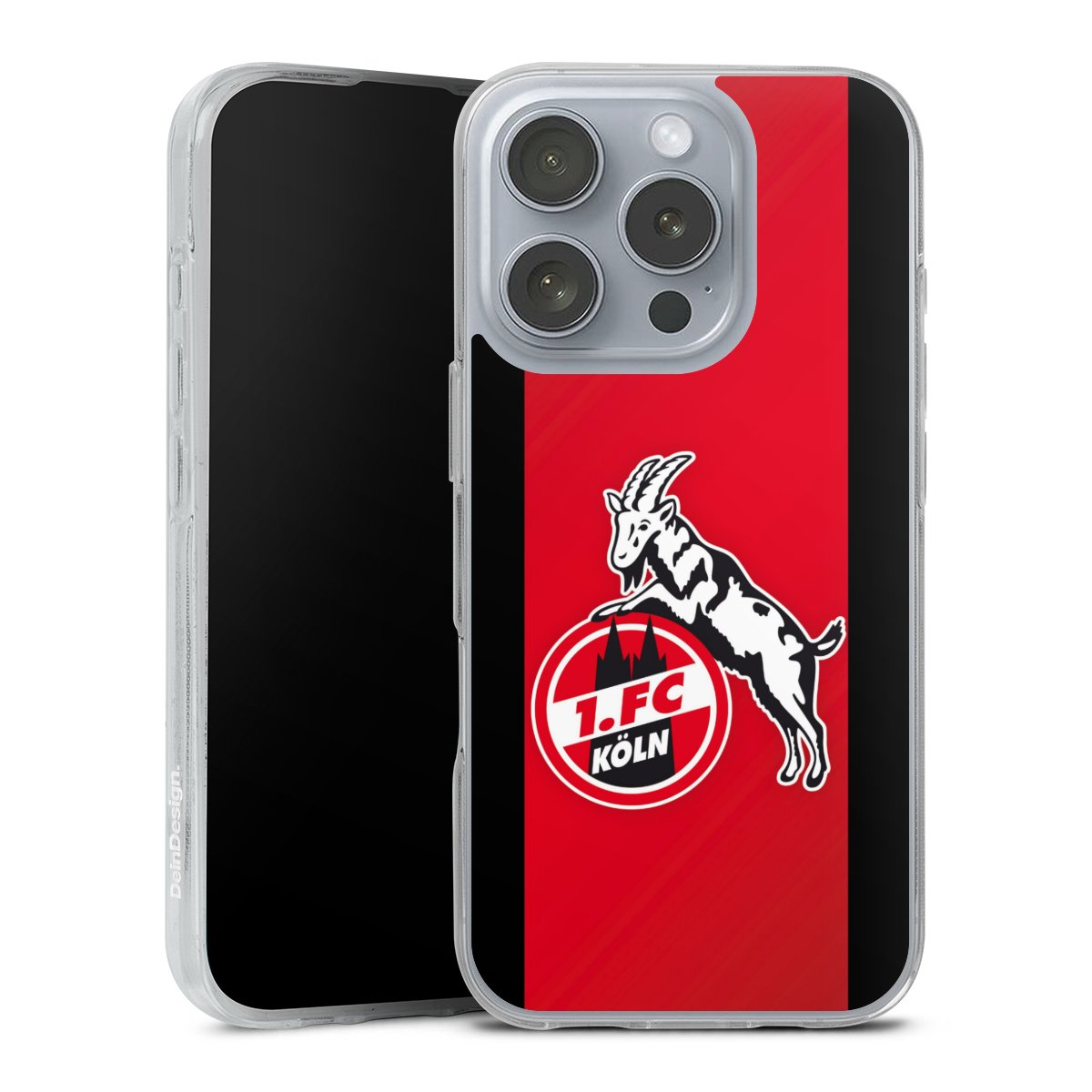 iPhone 16 Pro Handy Silikon Hülle Case transparent Handyhülle Official Licensed Product Billy Goat Hennes 1. Fc Köln Silikon Case