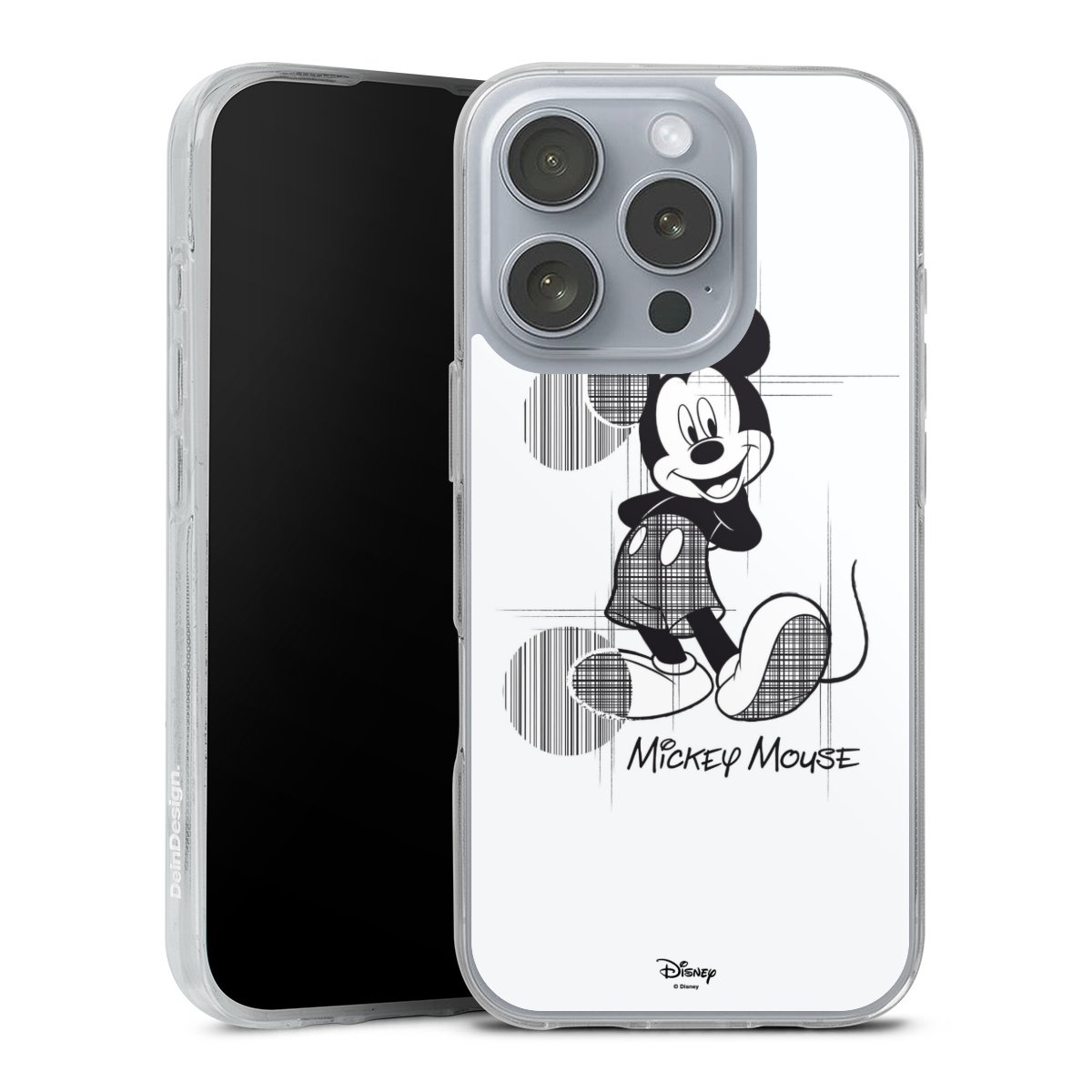 iPhone 16 Pro Handy Silikon Hülle Case transparent Handyhülle Disney Official Licensed Product Mickey Mouse Silikon Case