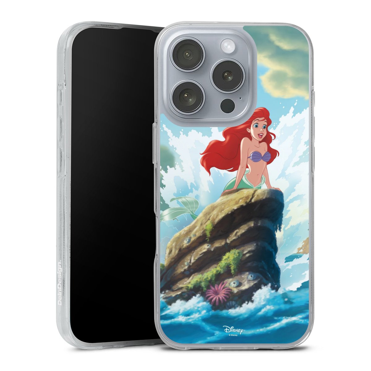 iPhone 16 Pro Handy Silikon Hülle Case transparent Handyhülle Mermaid Arielle Die Meerjungfrau Official Licensed Product Silikon Case