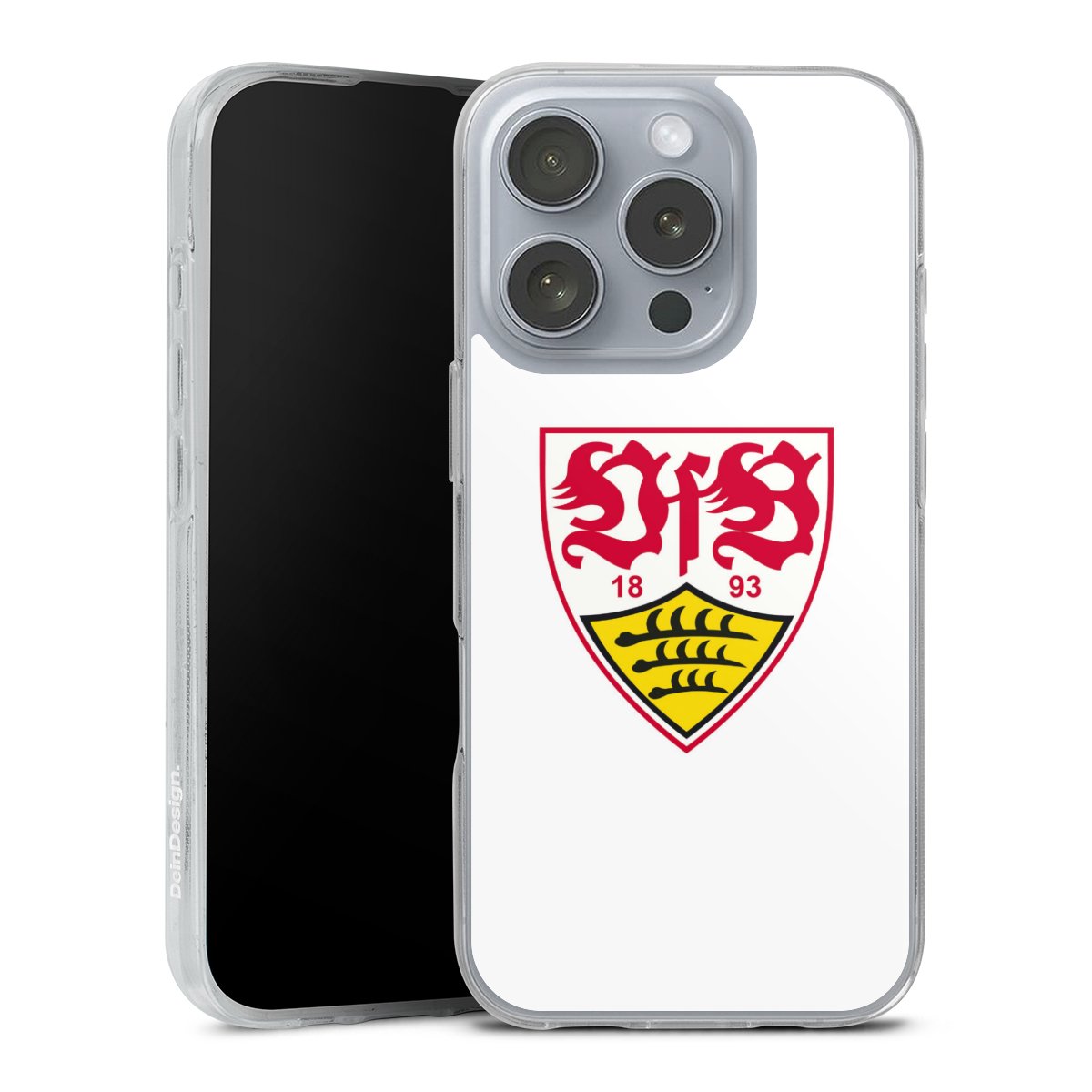 iPhone 16 Pro Handy Silikon Hülle Case transparent Handyhülle Logo Official Licensed Product Vfb Stuttgart Silikon Case