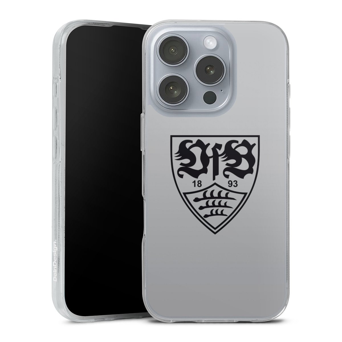 iPhone 16 Pro Handy Silikon Hülle Case transparent Handyhülle Logo Vfb Stuttgart Official Licensed Product Silikon Case