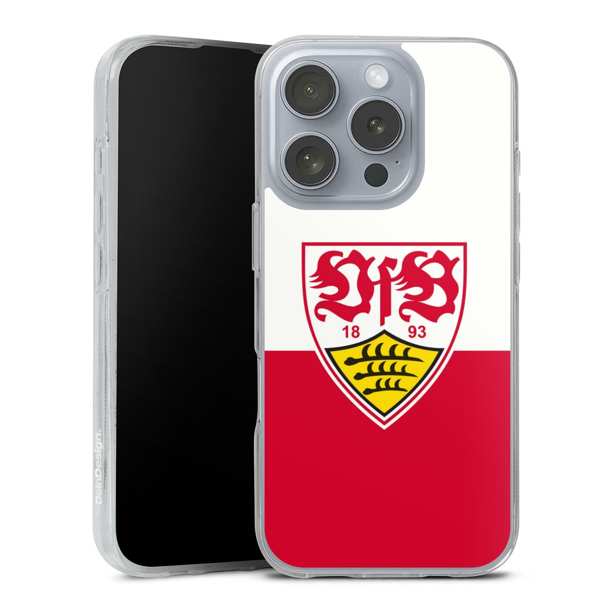 iPhone 16 Pro Handy Silikon Hülle Case transparent Handyhülle Official Licensed Product Logo Vfb Stuttgart Silikon Case