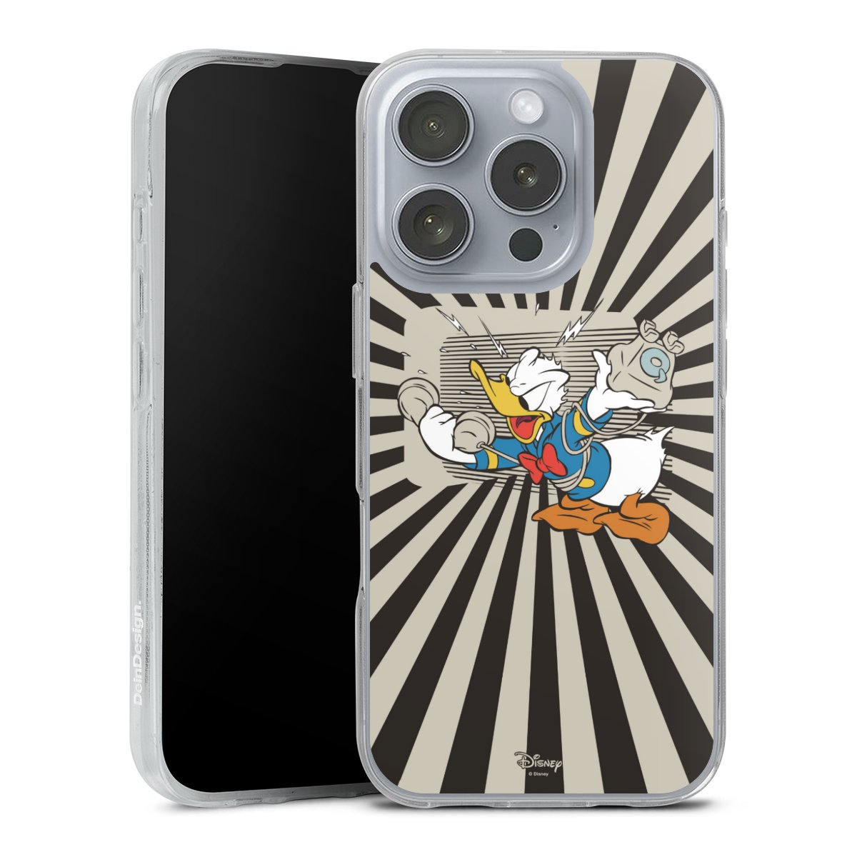 iPhone 16 Pro Handy Silikon Hülle Case transparent Handyhülle Donald Duck Disney Official Licensed Product Silikon Case