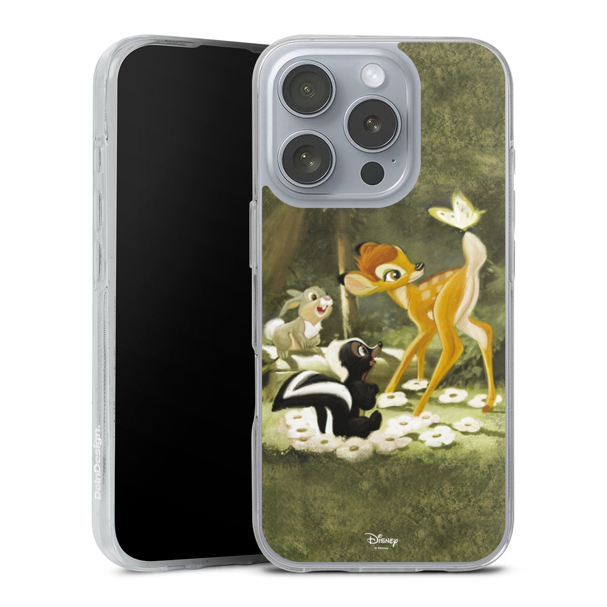 iPhone 16 Pro Handy Silikon Hülle Case transparent Handyhülle Disney Official Licensed Product Bambi Silikon Case