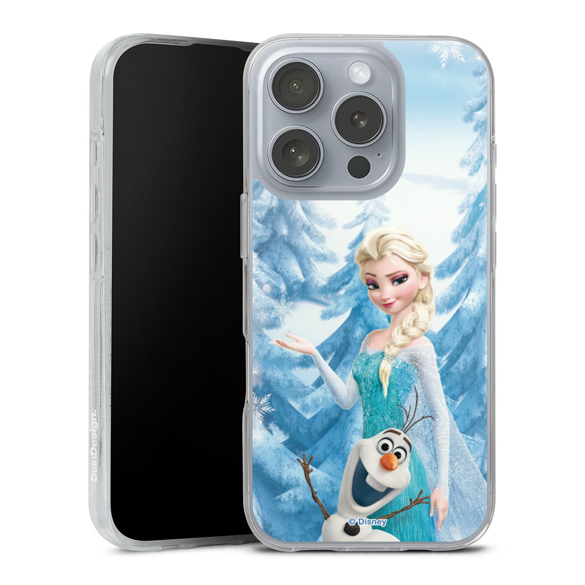 iPhone 16 Pro Handy Silikon Hülle Case transparent Handyhülle Official Licensed Product Frozen Elsa Disney Silikon Case