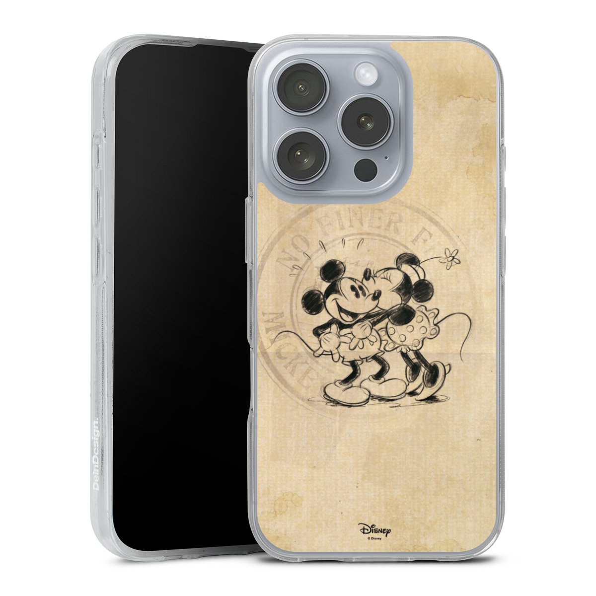 iPhone 16 Pro Handy Silikon Hülle Case transparent Handyhülle Mickey Mouse Vintage Minnie Mouse Silikon Case