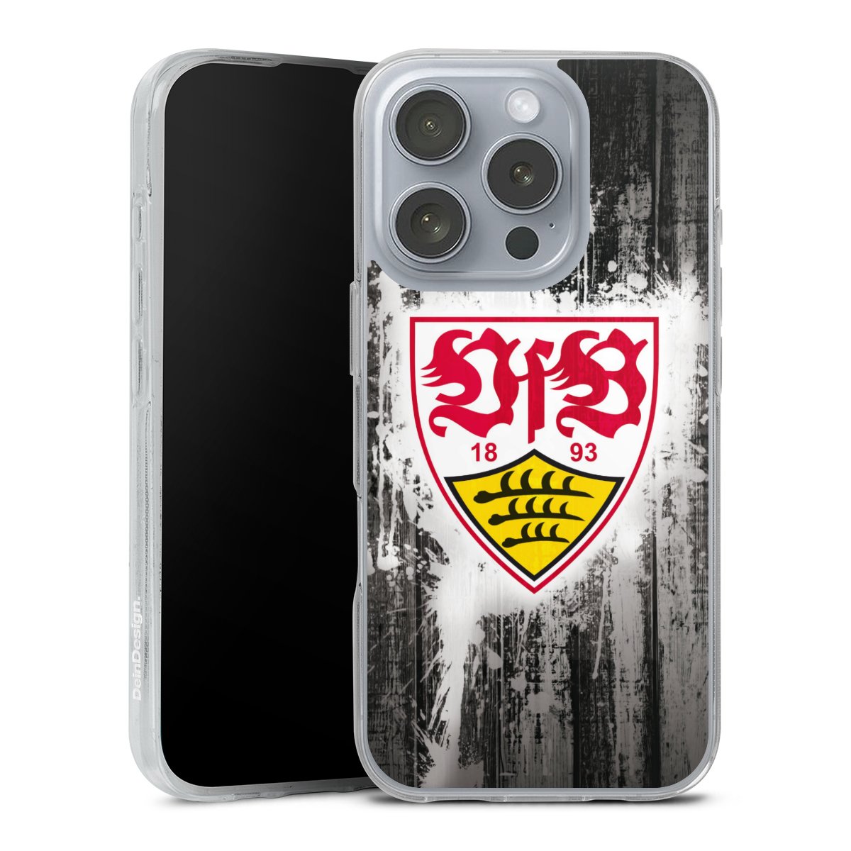 iPhone 16 Pro Handy Silikon Hülle Case transparent Handyhülle Vfb Stuttgart Official Licensed Product Silikon Case