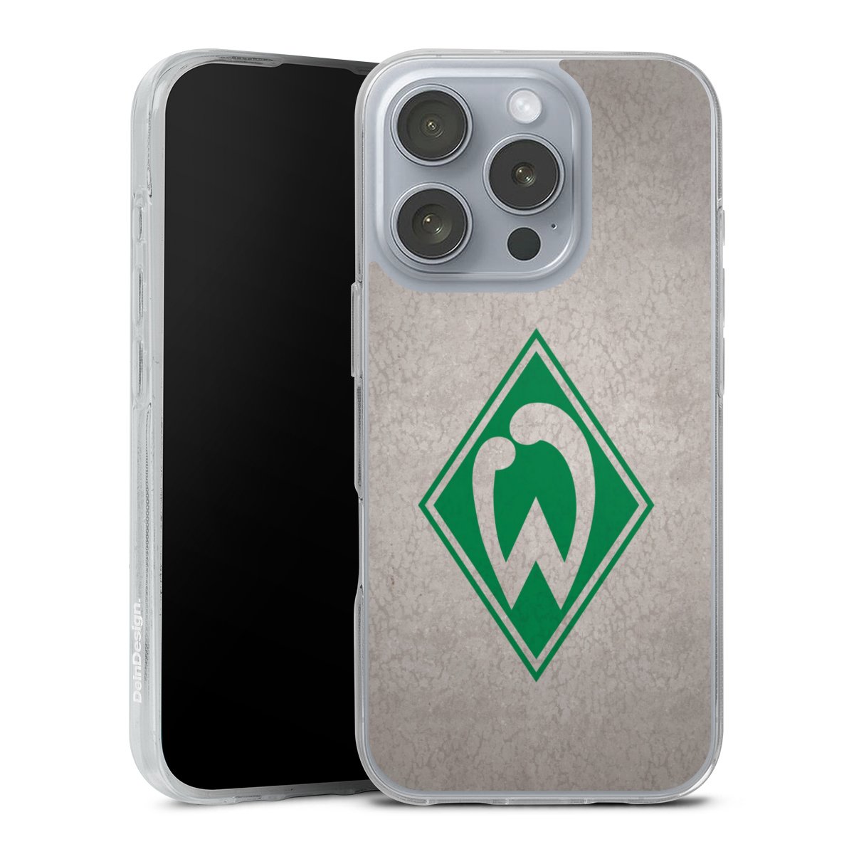 iPhone 16 Pro Handy Silikon Hülle Case transparent Handyhülle Sv Werder Bremen Concrete Official Licensed Product Silikon Case