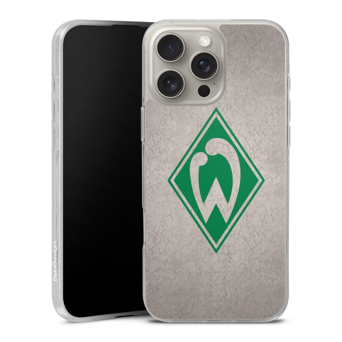 iPhone 16 Pro Max Handy Silikon Hülle Case transparent Handyhülle Sv Werder Bremen Concrete Official Licensed Product Silikon Case