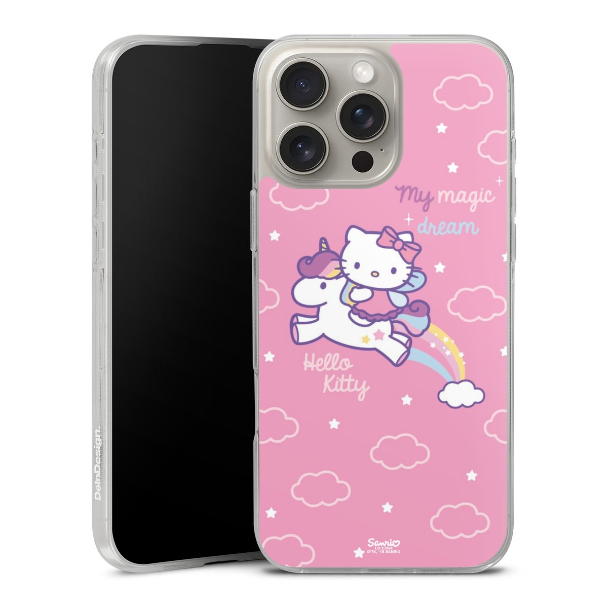 iPhone 16 Pro Max Handy Silikon Hülle Case transparent Handyhülle Einhorn Official Licensed Product Hello Kitty Silikon Case