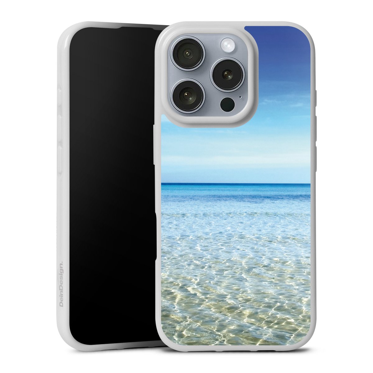 iPhone 16 Pro Handy Silikon Hülle Case weiß Handyhülle Urlaub Sky Ocean Silikon Case