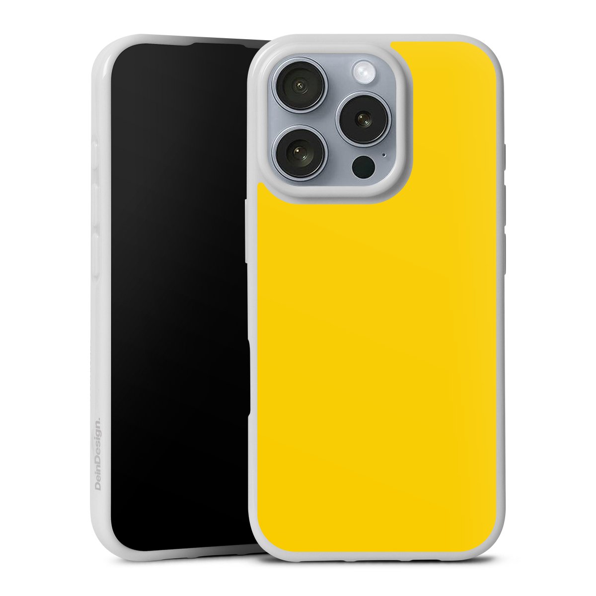 iPhone 16 Pro Handy Silikon Hülle Case weiß Handyhülle Yellow Unicoloured Colour Silikon Case