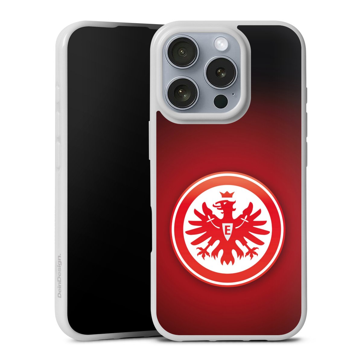 iPhone 16 Pro Handy Silikon Hülle Case weiß Handyhülle Eintracht Frankfurt Official Licensed Product Coat Of Arms Silikon Case