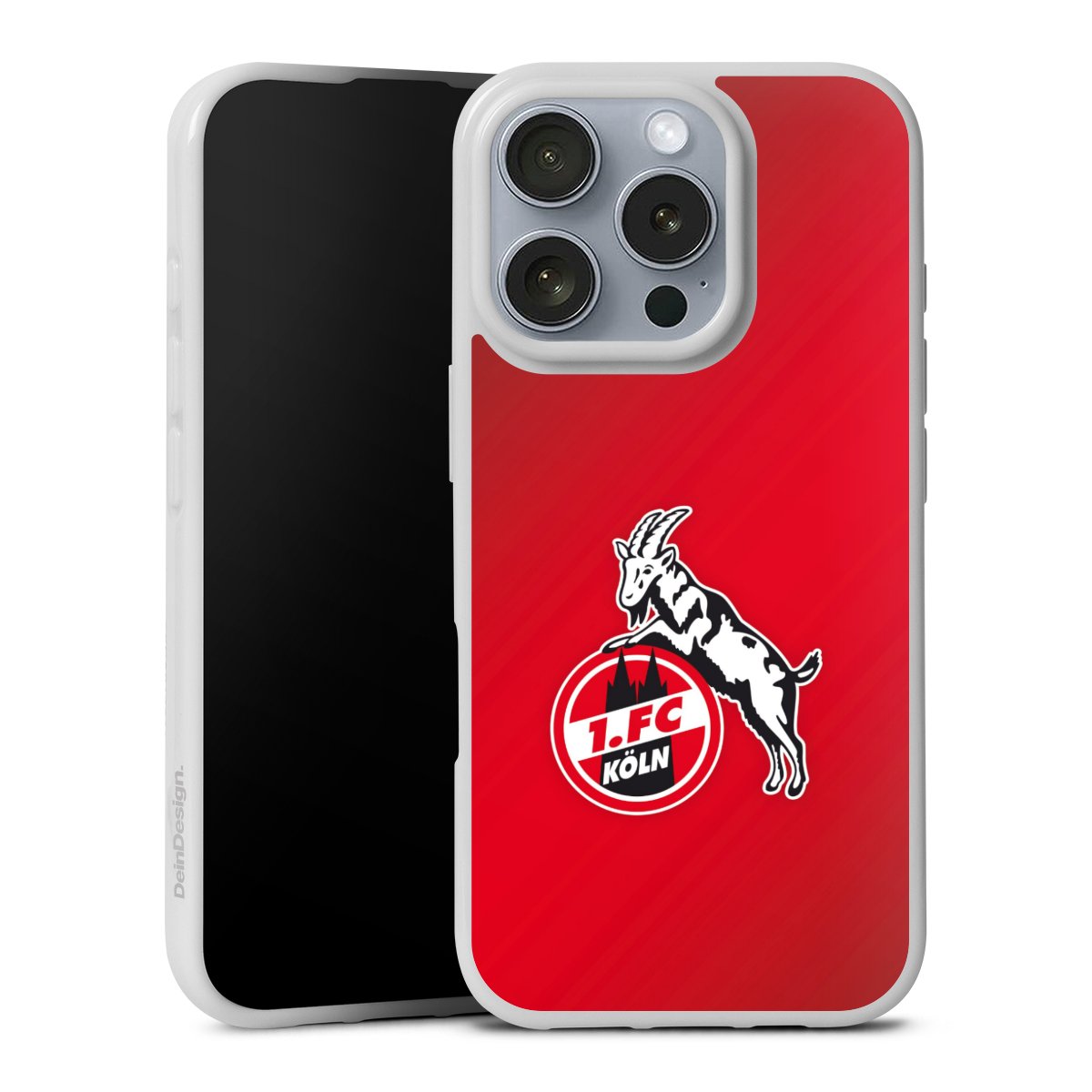 iPhone 16 Pro Handy Silikon Hülle Case weiß Handyhülle Official Licensed Product Effzeh 1. Fc Köln Silikon Case