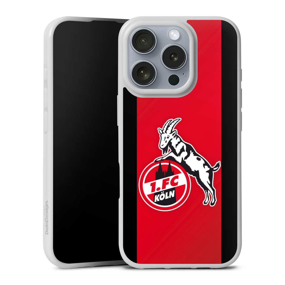 iPhone 16 Pro Handy Silikon Hülle Case weiß Handyhülle Official Licensed Product Billy Goat Hennes 1. Fc Köln Silikon Case