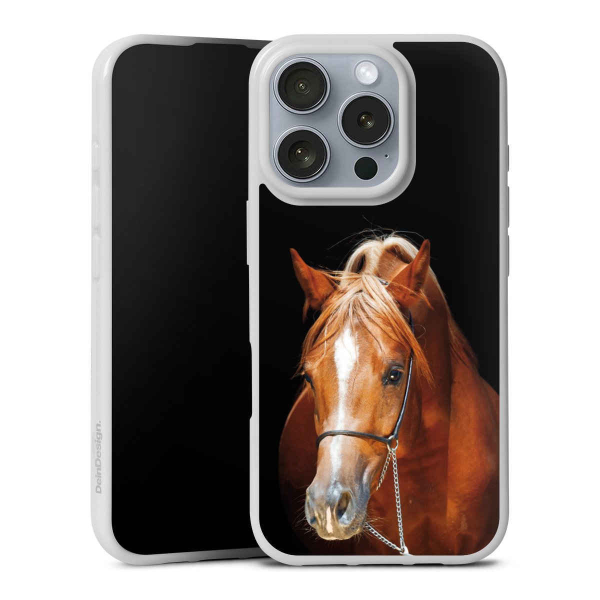 iPhone 16 Pro Handy Silikon Hülle Case weiß Handyhülle Mare Horse Hobby Silikon Case