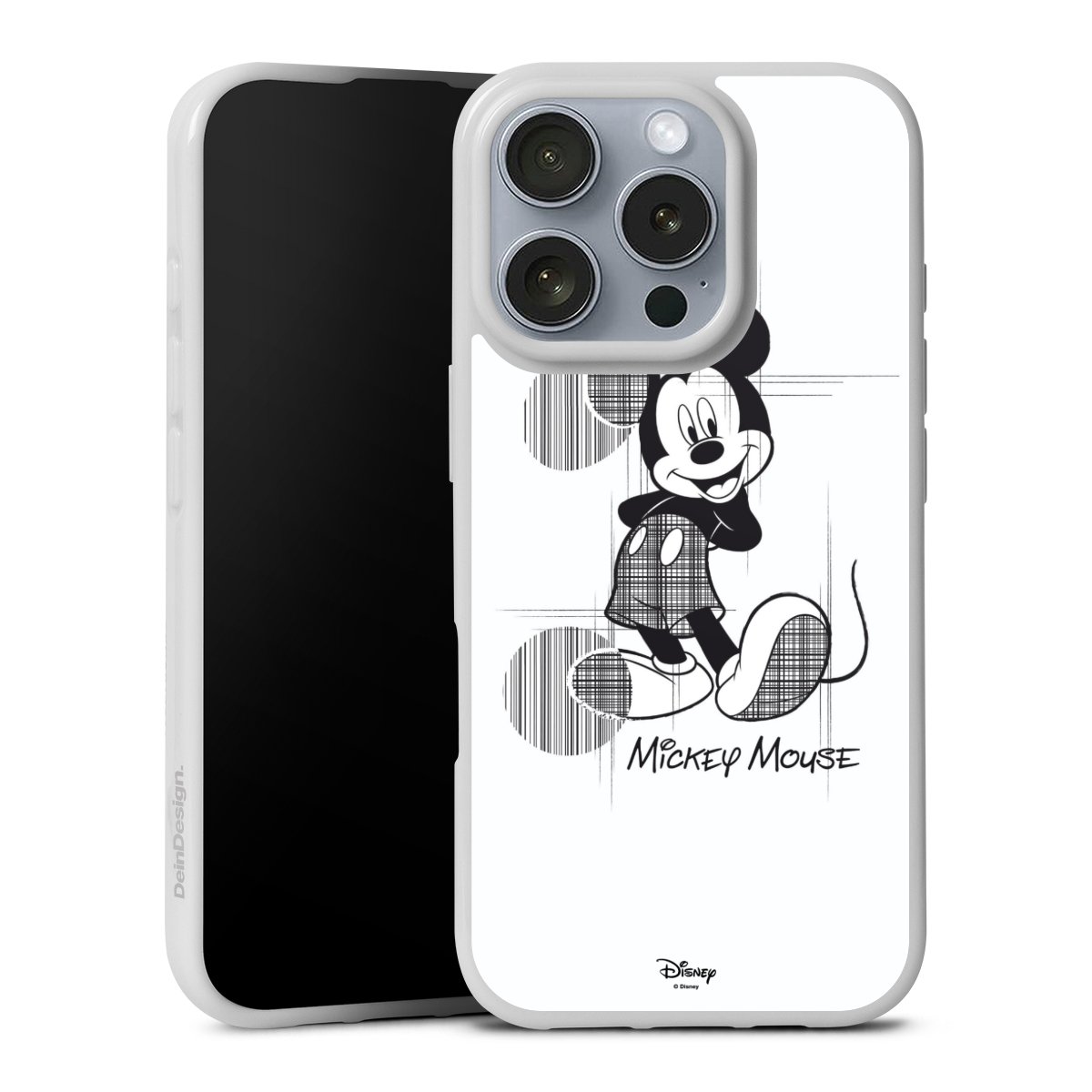 iPhone 16 Pro Handy Silikon Hülle Case weiß Handyhülle Disney Official Licensed Product Mickey Mouse Silikon Case