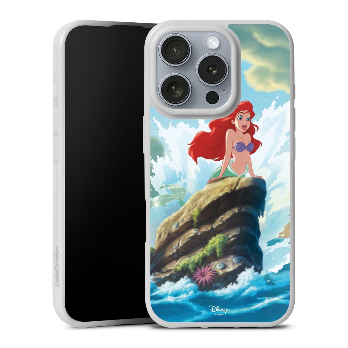 iPhone 16 Pro Handy Silikon Hülle Case weiß Handyhülle Mermaid Arielle Die Meerjungfrau Official Licensed Product Silikon Case