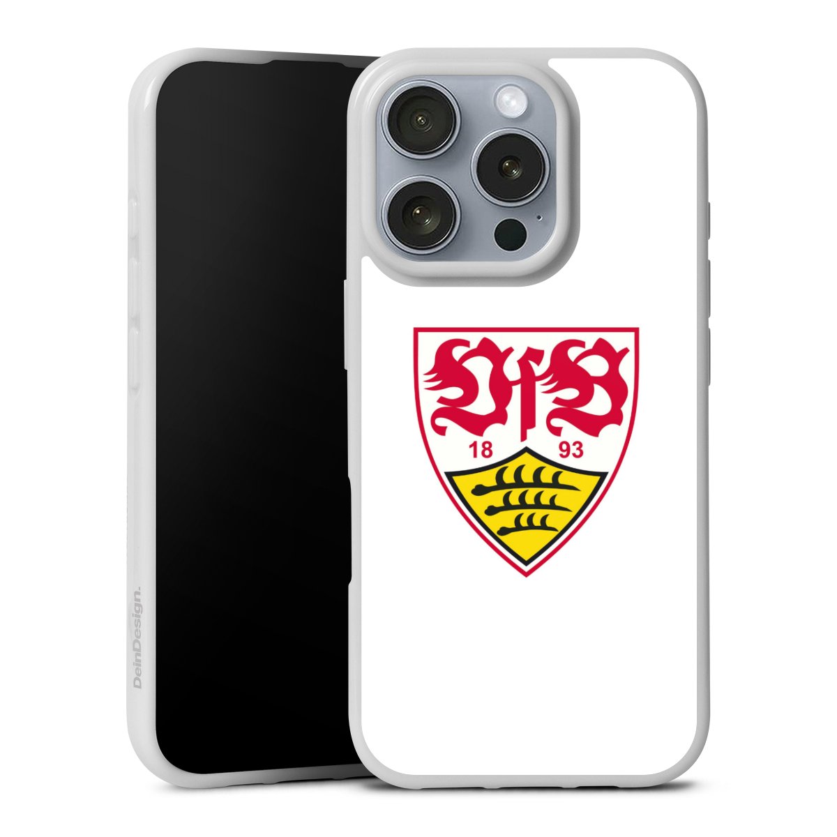 iPhone 16 Pro Handy Silikon Hülle Case weiß Handyhülle Logo Official Licensed Product Vfb Stuttgart Silikon Case