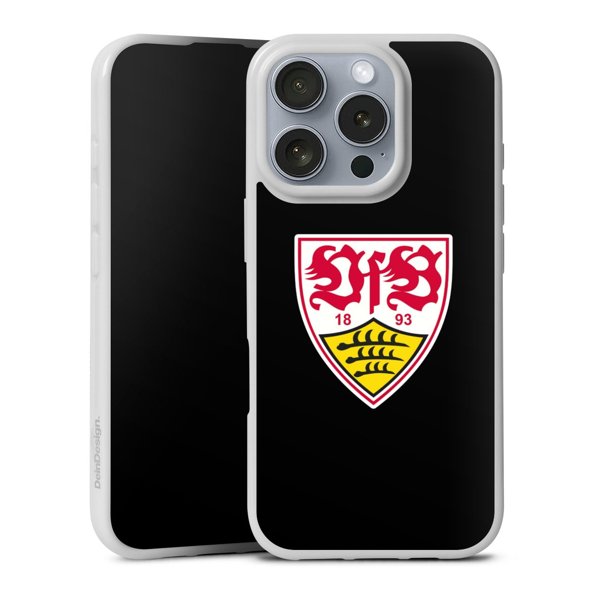 iPhone 16 Pro Handy Silikon Hülle Case weiß Handyhülle Vfb Stuttgart Official Licensed Product Coat Of Arms Silikon Case