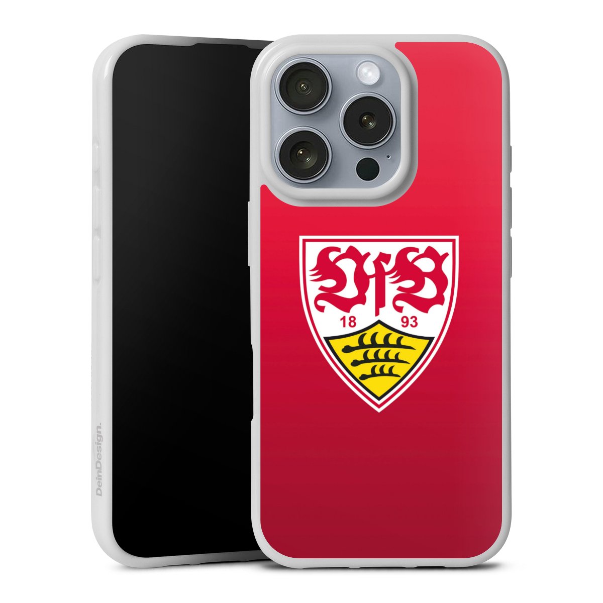 iPhone 16 Pro Handy Silikon Hülle Case weiß Handyhülle Official Licensed Product Vfb Stuttgart Silikon Case